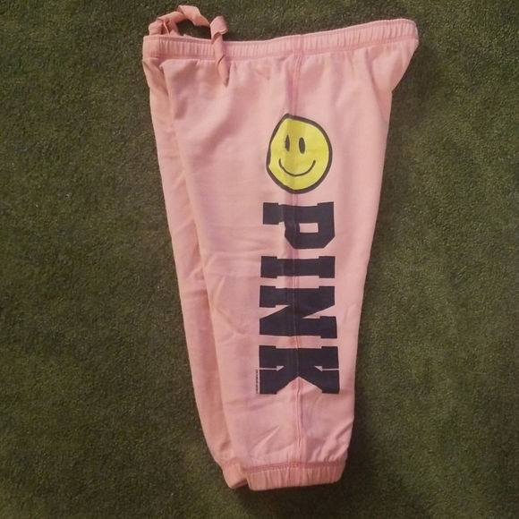 PINK Victoria's Secret Pants - VS Pink Cropped Be Happy Sweatpants